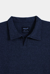 Waffle Knit Oversized Polo - Yale Blue